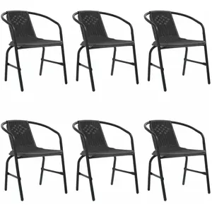 vidaXL Chaises de jardin 6 pcs Rotin plastique et acier 110 kg pas cher