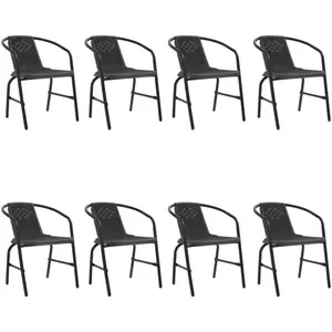 vidaXL Chaises de jardin 8 pcs Rotin plastique et acier 110 kg pas cher