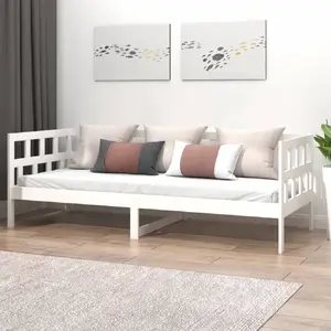 Lit de jour sans matelas blanc bois de pin massif 80x200 cm vidaXL pas cher
