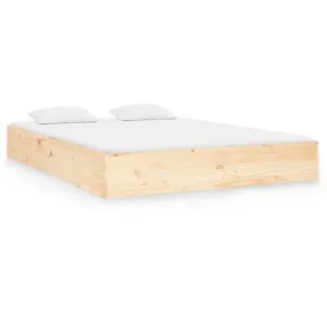 vidaXL Cadre de lit bois massif 140x190 cm