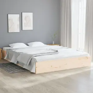 vidaXL Cadre de lit bois massif 120x200 cm pas cher