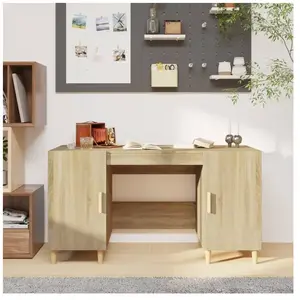 vidaXL Bureau Chêne sonoma 140x50x75 cm Bois d'ingénierie pas cher