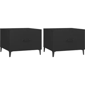 Comparateur de prix : vidaXL Tables basses avec pieds en métal 2 pcs Noir 50x50x40 cm