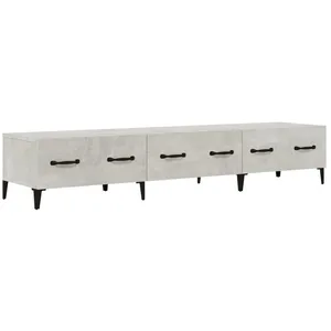 vidaXL Meuble TV Gris béton 150x34,5x30 cm Bois d'ingénierie pas cher