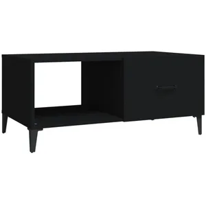 vidaXL Table basse noir 90x50x40 cm bois d'ingénierie pas cher
