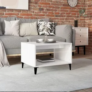 Comparateur de prix : vidaXL Table basse Blanc brillant 60x50x40 cm Bois d'ingénierie