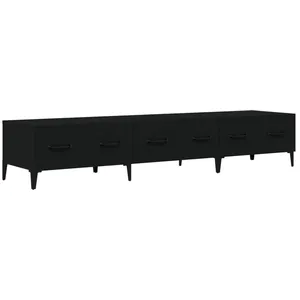 vidaXL Meuble TV Noir 150x34,5x30 cm Bois d'ingénierie pas cher