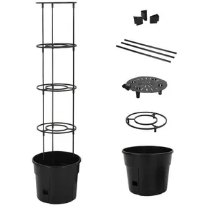 Comparateur de prix : vidaXL Jardinière à tomate Anthracite Ø29,5x115 cm Polypropylène