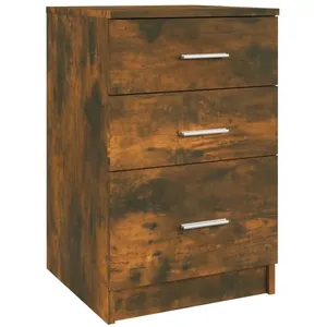 vidaXL Table de chevet Chêne fumé 40x40x63 cm Bois d'ingénierie pas cher
