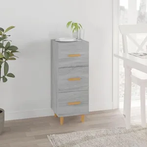 vidaXL Buffet Sonoma gris 34,5x34x90 cm Bois d'ingénierie pas cher