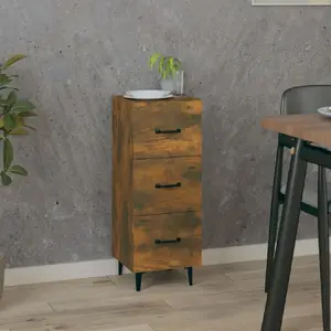vidaXL Buffet Chêne fumé 34,5x34x90 cm Bois d'ingénierie pas cher