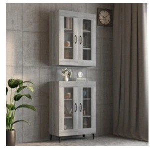 vidaXL Armoire murale suspendue Sonoma gris 69,5x34x90 cm pas cher