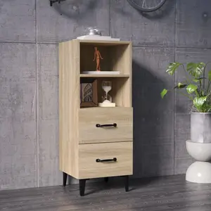 vidaXL Buffet Chêne sonoma 34,5x34x90 cm Bois d'ingénierie pas cher