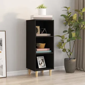 vidaXL Buffet Noir 34,5x32,5x90 cm Bois d'ingénierie pas cher
