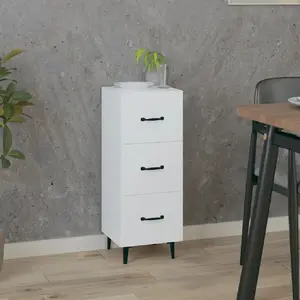 vidaXL Buffet blanc 34,5x34x90 cm bois d'ingénierie pas cher