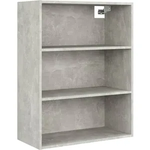 vidaXL Armoire murale suspendue Gris béton 69,5x32,5x90 cm pas cher