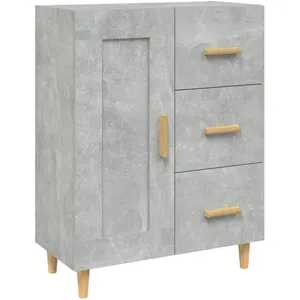 vidaXL Buffet Gris béton 69,5x34x90 cm Bois d'ingénierie pas cher