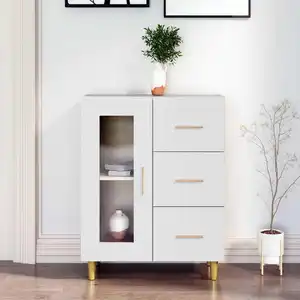 vidaXL Buffet blanc 69,5x34x90 cm bois d'ingénierie pas cher