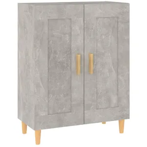 vidaXL Buffet Gris béton 69,5x34x90 cm Bois d'ingénierie pas cher