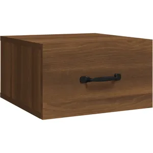vidaXL Table de chevet murale Chêne marron 35x35x20 cm pas cher