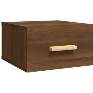 vidaXL Table de chevet murale chêne marron 35x35x20 cm pas cher