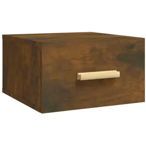Comparateur de prix : vidaXL Table de chevet murale Chêne fumé 35x35x20 cm 817573