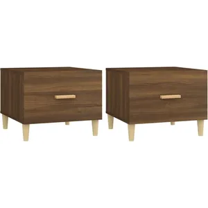 Comparateur de prix : vidaXL Tables basses 2 pcs chêne marron 50x50x40 cm bois d'ingénierie