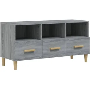 vidaXL Meuble TV Sonoma gris 102x36x50 cm Bois d'ingénierie pas cher