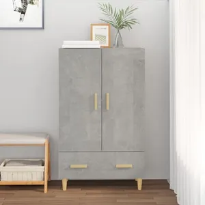 Comparateur de prix : vidaXL Buffet haut Gris béton 70x31x115 cm Bois d'ingénierie
