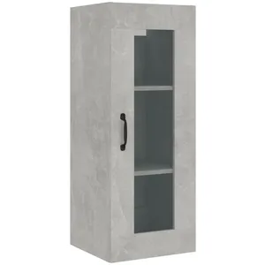 vidaXL Armoire murale suspendue Gris béton 34,5x34x90 cm pas cher