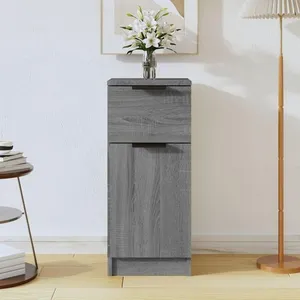 Comparateur de prix : vidaXL Buffet Sonoma gris 30x30x70 cm Bois d'ingénierie