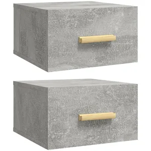 vidaXL Tables de chevet murales 2 pcs gris béton 35x35x20 cm pas cher