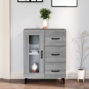 vidaXL Buffet sonoma gris 69,5x34x90 cm bois d'ingénierie pas cher