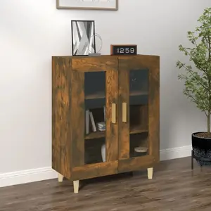 vidaXL Buffet chêne fumé 69,5x34x90 cm bois d'ingénierie pas cher