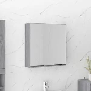 Comparateur de prix : vidaXL Armoire à miroir de salle de bain Sonoma gris 64x20x67 cm