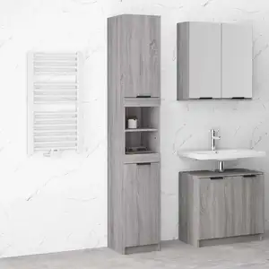 Comparateur de prix : vidaXL Armoire de bain Sonoma gris 32x34x188,5 cm Bois d'ingénierie