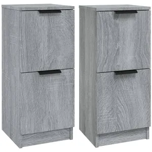 vidaXL Buffets 2 pcs Sonoma gris 30x30x70 cm Bois d'ingénierie
