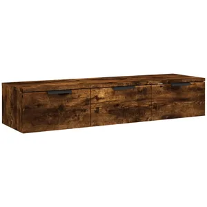 Comparateur de prix : vidaXL Armoire murale Chêne fumé 102x30x20 cm Bois d'ingénierie