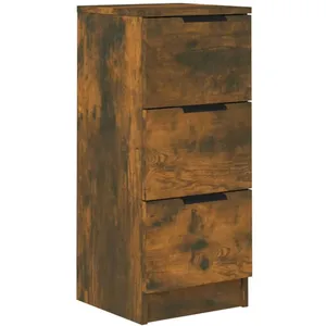 vidaXL Buffet Chêne fumé 30x30x70 cm Bois d'ingénierie pas cher