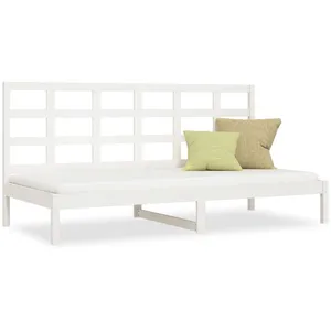 vidaXL Lit de jour Blanc 80x200 cm Bois de pin massif pas cher