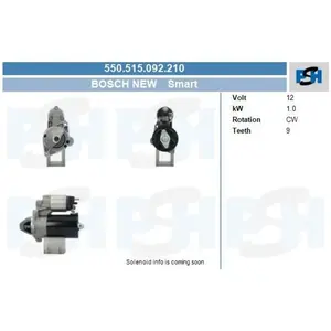 Démarreur Smart 1.0 Kw 550.515.092.210 Bosch Smart Bosch 0.001.106.014 pas cher