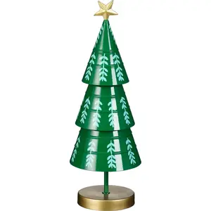 Comparateur de prix : Mica Decorations Décoration Arbre de Noël - H46 x Ø13 cm - Fer - Vert