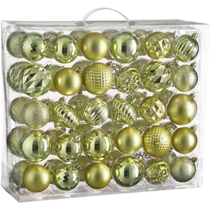 Boules de Noël incassable vert clair - 60 pièces pas cher