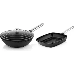 Westinghouse SET DE POELES performance - Poêle wok 28 CM + Poêle grill 28 CM - Noir pas cher