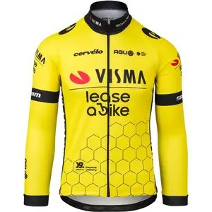 Agu Maillot Visma Lease a Bike 2024 Replica manche longue jaune - XXL pas cher