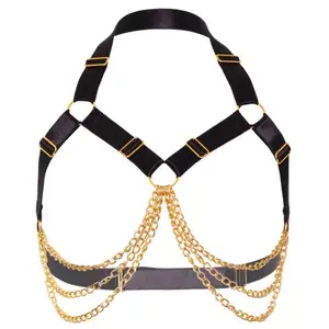 Comparateur de prix : Kinky Diva Soutien-gorge harnais Luxury Chain or