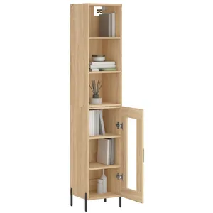 vidaXL Buffet haut Chêne sonoma 34,5x34x180 cm Bois d'ingénierie pas cher