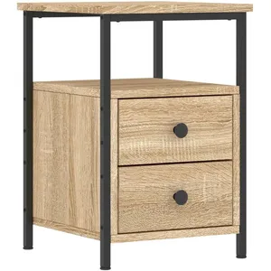 Comparateur de prix : vidaXL Table de chevet chêne sonoma 34x35,5x50 cm bois d'ingénierie