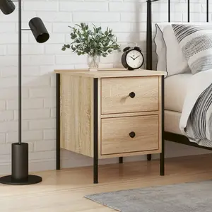 vidaXL Table de chevet chêne sonoma 40x42x50 cm bois d'ingénierie pas cher