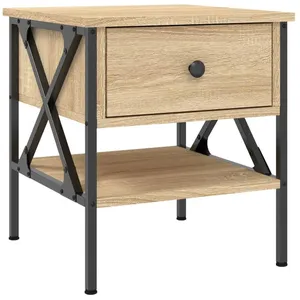 vidaXL Table de chevet chêne sonoma 40x42x45 cm bois d'ingénierie pas cher